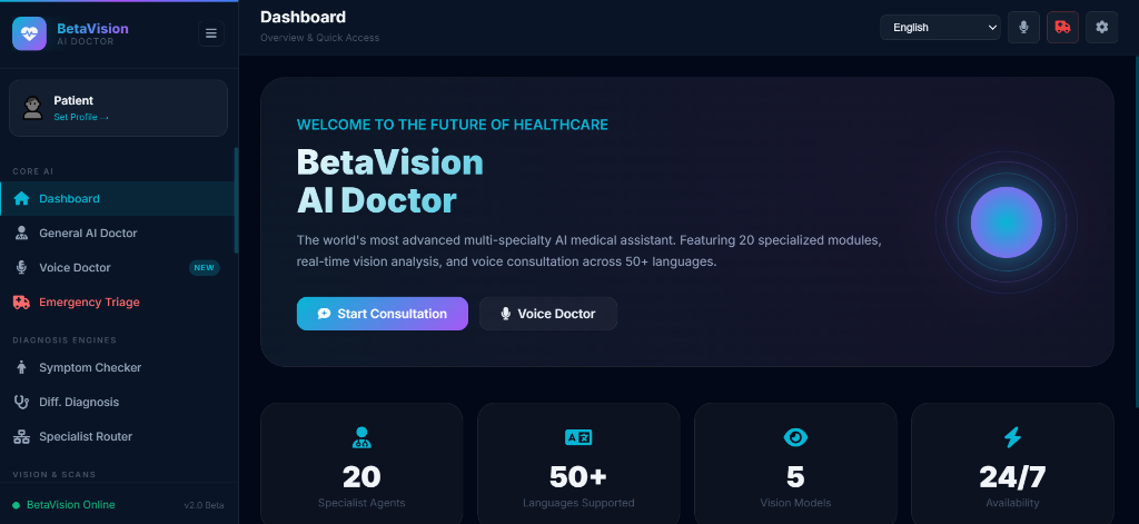 BetaVision AI Doctor Dashboard